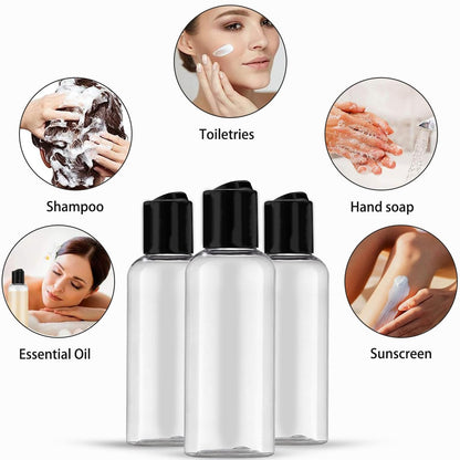 DNSEN 5 Pack 3.4 oz TSA Approved Leakproof Travel Bottles - Clear Plastic Empty Travel Size Containers with Labels