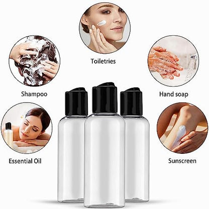 DNSEN 5 Pack 3.4 oz TSA Approved Leakproof Travel Bottles - Clear Plastic Empty Travel Size Containers with Labels
