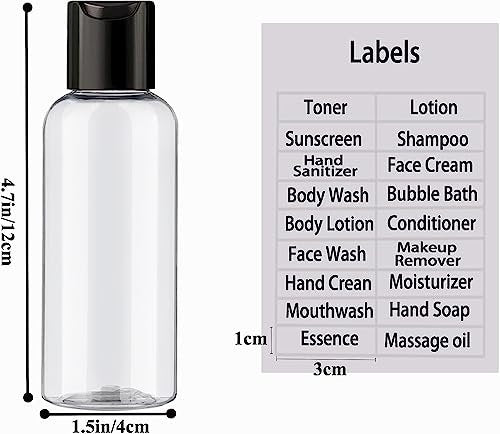 DNSEN 5 Pack 3.4 oz TSA Approved Leakproof Travel Bottles - Clear Plastic Empty Travel Size Containers with Labels - görsel 6
