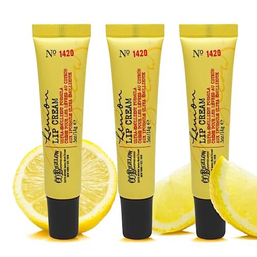 C.O. Bigelow Lemon Lip Cream Tubes, Pack of 3 – Lemon Lip Balm with Shea Butter, Bulk Lip Balm Set, 0.5 oz Each Avelisse