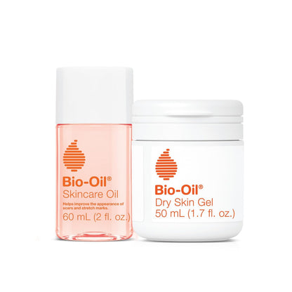 Bio-Oil Travel Skincare Bundle: Scar, Stretch Mark & Dry Skin Care – 2 oz Oil + 1.7 oz Gel