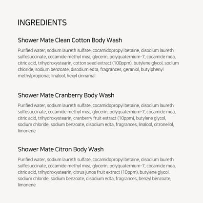 SHOWERMATE Natural Body Wash - Cranberry, 42.3 fl oz (1.2 kg) - Large Pump Bottle for Women & Men