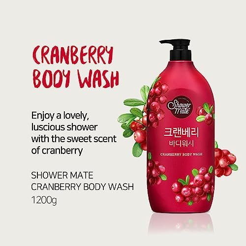 SHOWERMATE Natural Body Wash - Cranberry, 42.3 fl oz (1.2 kg) - Large Pump Bottle for Women & Men - görsel 10