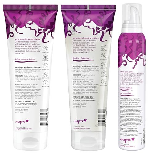Not Your Mother's Curl Talk Kit: Defining Cream, Frizz Control Styling Gel & Activating Mousse for Curly Hair Avelisse