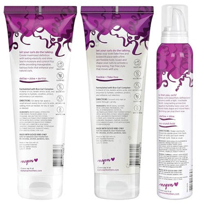 Not Your Mother's Curl Talk Kit: Defining Cream, Frizz Control Styling Gel & Activating Mousse for Curly Hair Avelisse