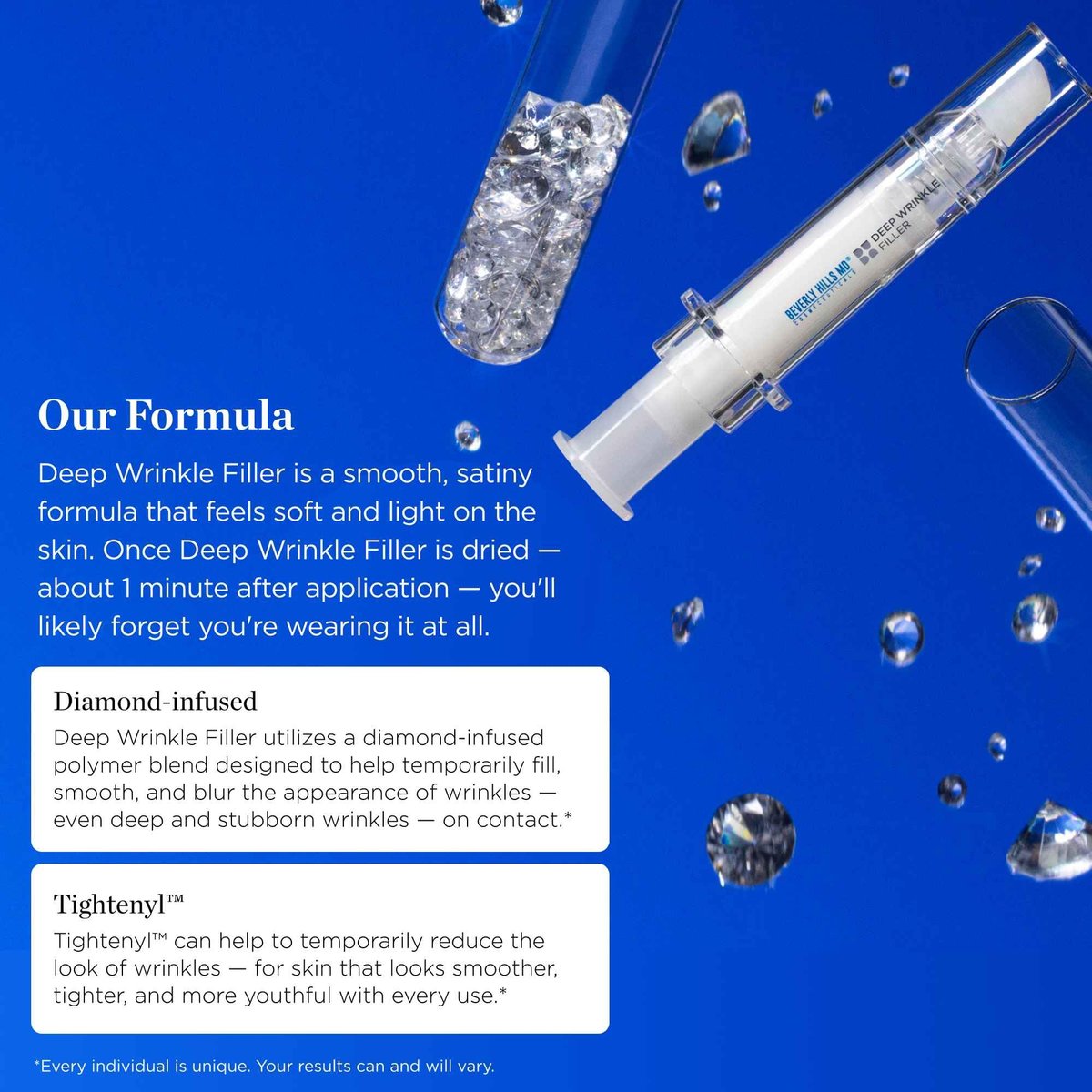 Beverly Hills MD Deep Wrinkle Filler - Instant Anti-Aging Serum with Diamond Dust & Polymers for Fine Lines & Deep Creases Avelisse