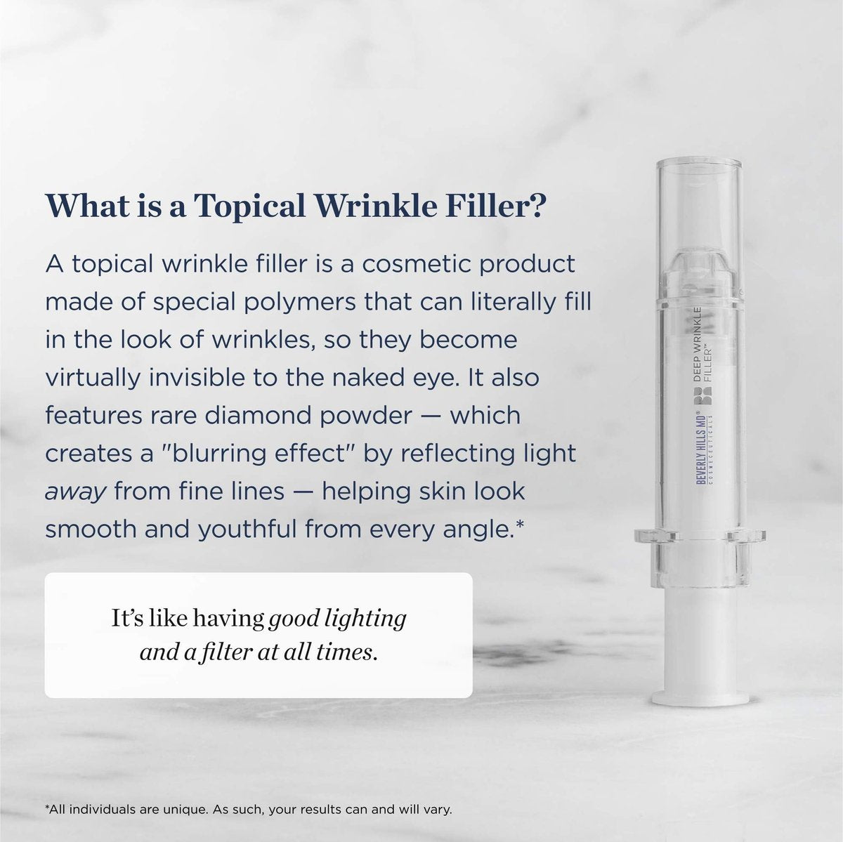Beverly Hills MD Deep Wrinkle Filler - Instant Anti-Aging Serum with Diamond Dust & Polymers for Fine Lines & Deep Creases Avelisse
