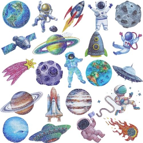 Hohamn 120 Pcs Glitter Galaxy Temporary Tattoos for Boys Kids - Outer Space Themed Party Favors - görsel 2
