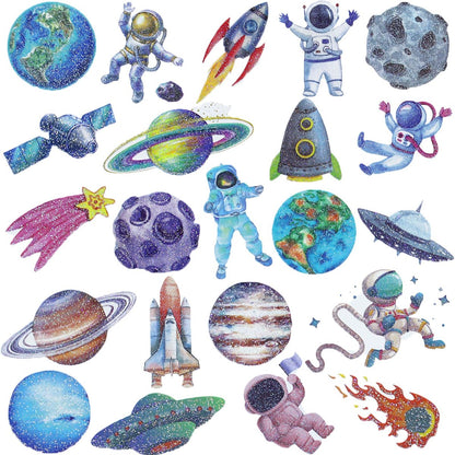 Hohamn 120 Pcs Glitter Galaxy Temporary Tattoos for Boys Kids - Outer Space Themed Party Favors