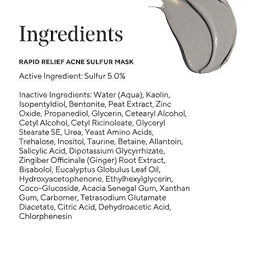 Murad Rapid Relief Acne Sulfur Mask – 2.5 oz Clay Mask with Salicylic Acid, 5% Sulfur & Austrian Peat to Reduce Oil, Minimize Breakouts & Unclog Pores Avelisse