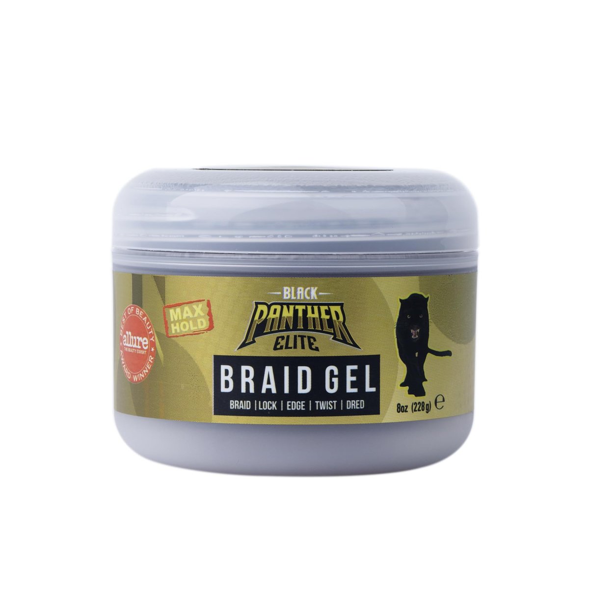 Black Panther Elite Edge & Braid Control Pomade for Curly Hair - Strong Hold Volumizing Hair Gel for Braids, Locs & Twists - 8 oz - görsel 1
