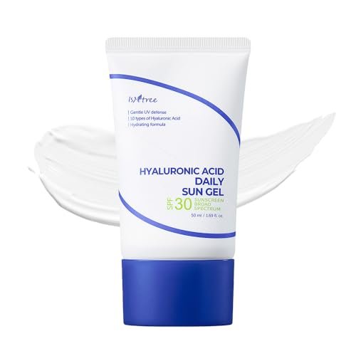 ISNTREE Hyaluronic Acid Daily Sun Gel SPF 30 - Lightweight Korean Sunscreen, Moisturizing, No White Cast, 1.69 fl oz Avelisse