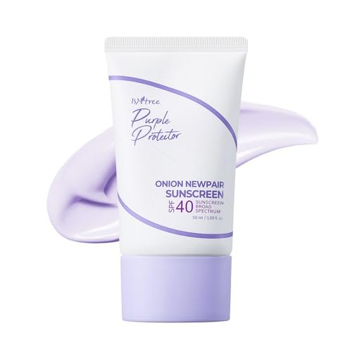 ISNTREE Onion Newpair Sunscreen SPF 40 PA++ – Hydrating Purple Tone-Up Sun Protector for Even Skin, 50ml Avelisse