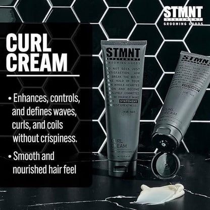 STMNT Grooming Goods Curl Cream - Enhances Curls, Texture Without Crispiness, 5.07 oz