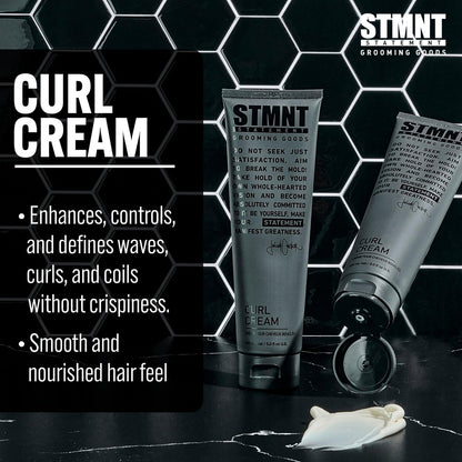 STMNT Grooming Goods Curl Cream - Enhances Curls, Texture Without Crispiness, 5.07 oz