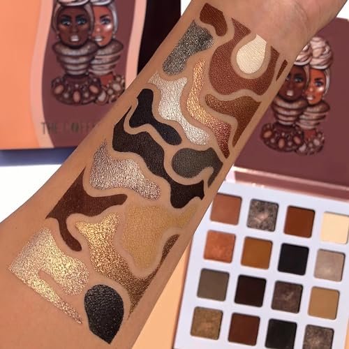 Juvia's Place Coffee Shop Eyeshadow Palette - 16 Pan Palette with Tan, Auburn, & Rich Dark Chocolate Shades, Mattes and Shimmers, Highly Pigmented and Buttery Texture Avelisse