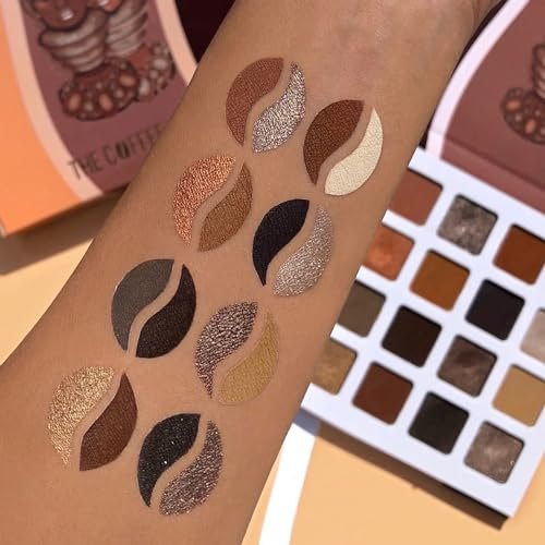 Juvia's Place Coffee Shop Eyeshadow Palette - 16 Pan Palette with Tan, Auburn, & Rich Dark Chocolate Shades, Mattes and Shimmers, Highly Pigmented and Buttery Texture Avelisse
