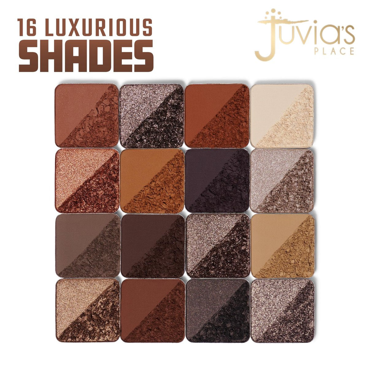 Juvia's Place Coffee Shop Eyeshadow Palette - 16 Pan Palette with Tan, Auburn, & Rich Dark Chocolate Shades, Mattes and Shimmers, Highly Pigmented and Buttery Texture Avelisse