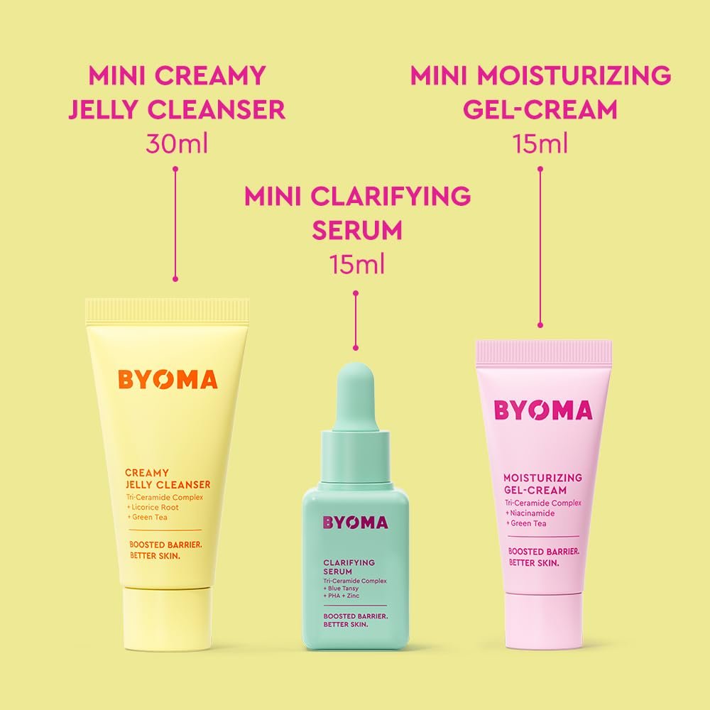 BYOMA So Clear Set - Barrier Repair Skincare Kit for Acne Prone Skin with Creamy Jelly Cleanser, Clarifying Serum & Gel-Cream Moisturizer (30ml, 15ml, 15ml) - görsel 3