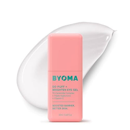 BYOMA De-Puff + Brighten Eye Gel - Lightweight Under Eye Cream for Dark Circles, Puffiness & Wrinkles with Hyaluronic Acid & Vitamin C - 0.68 fl. oz Avelisse