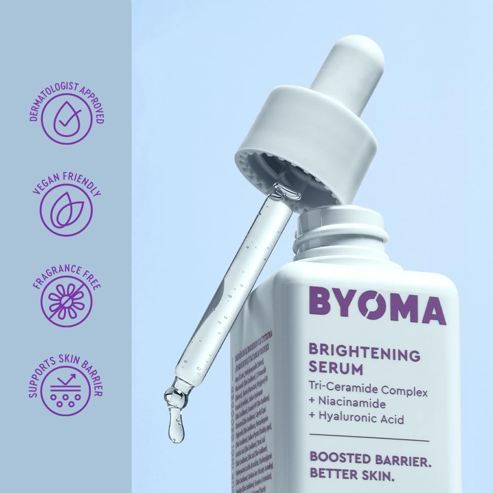 BYOMA Brightening Serum - Barrier Repair & Hydrating Face Serum with Hyaluronic Acid, Niacinamide & Ceramides for Glowing, Radiant Skin - 1.01 fl. oz - görsel 10