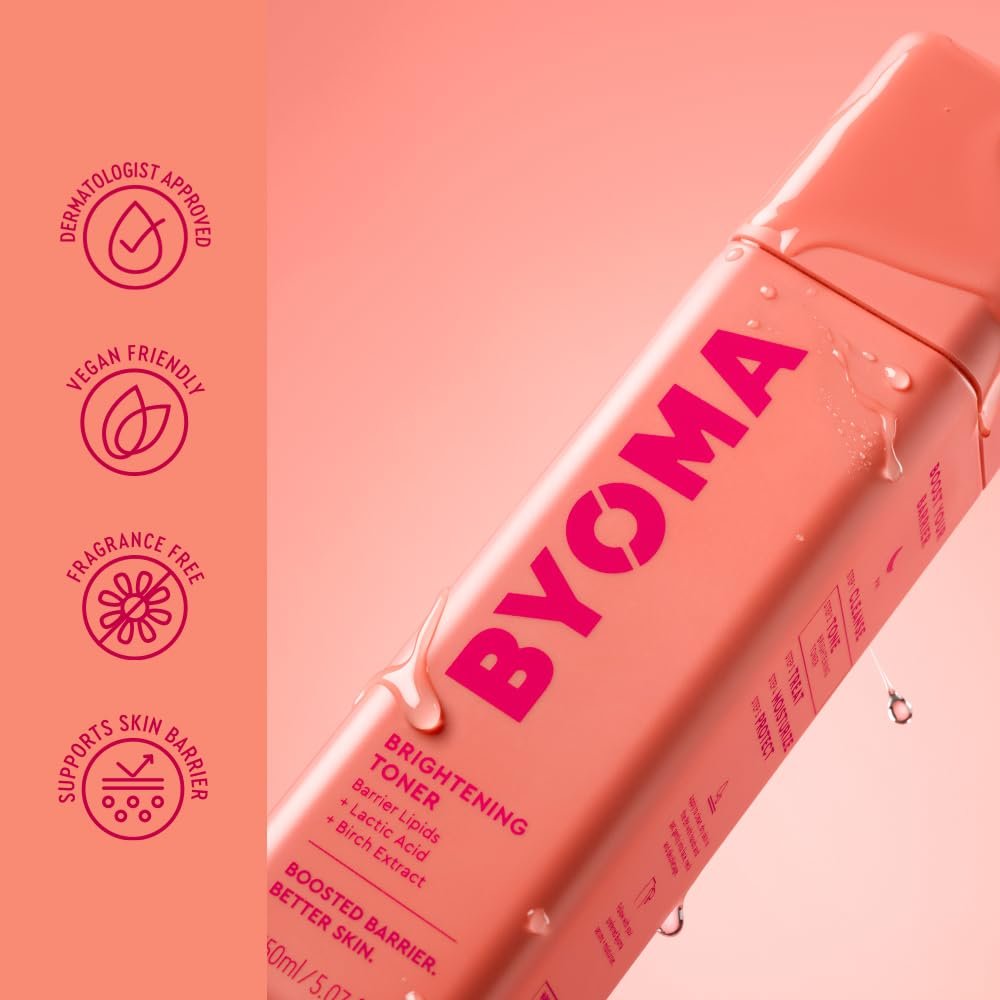 BYOMA Brightening Toner - Gently Exfoliating & Hydrating Facial Treatment with Lipids & Lactic Acid - Alcohol-Free for Barrier Repair - 5.07 Fl. Oz - görsel 9