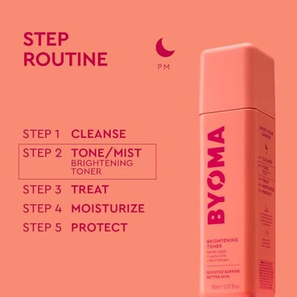 BYOMA Brightening Toner - Gently Exfoliating & Hydrating Facial Treatment with Lipids & Lactic Acid - Alcohol-Free for Barrier Repair - 5.07 Fl. Oz