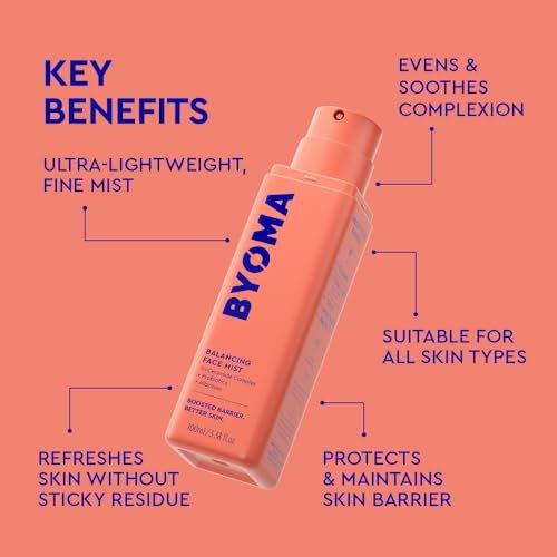 BYOMA Balancing Face Mist - pH Balanced Toner Spray with Ceramides, Probiotics & Allantoin - Alcohol Free - Soothe & Refresh Skin - 3.38 fl oz Avelisse