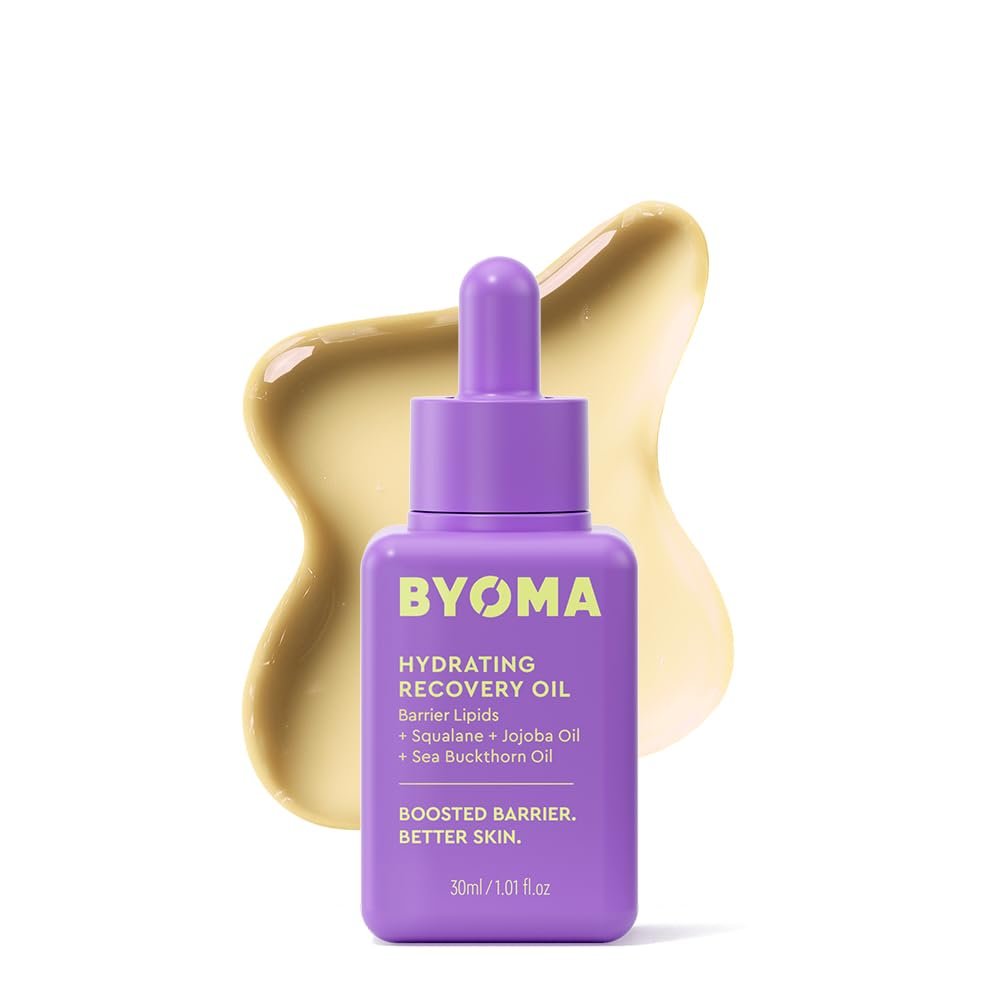 BYOMA Hydrating Recovery Oil - Luxury Face Oil with Squalane, Jojoba Oil & Seabuckthorn Oil - Instant Radiant and Glowy Skin - Barrier Repair Facial Oil - 1.01 fl. oz - görsel 1