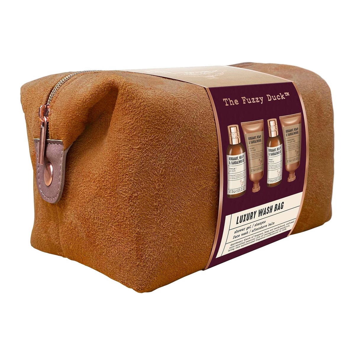 Baylis & Harding The Fuzzy Duck Bergamot, Hemp & Sandalwood Men's Luxury Toiletry Bag Gift Set - Vegan Friendly Avelisse