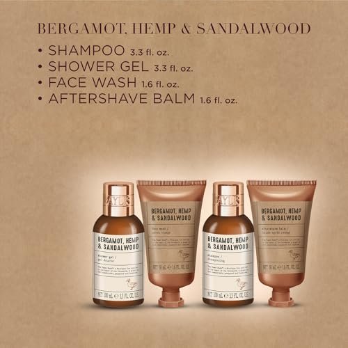 Baylis & Harding The Fuzzy Duck Bergamot, Hemp & Sandalwood Men's Luxury Toiletry Bag Gift Set - Vegan Friendly Avelisse