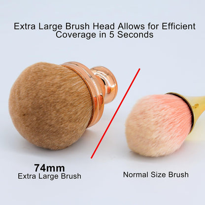 DRIPOO Extra Large Body Makeup Brush for Self Tanner – Wide-Headed Kabuki Brush for Back, Legs, Face – Rose, 74mm