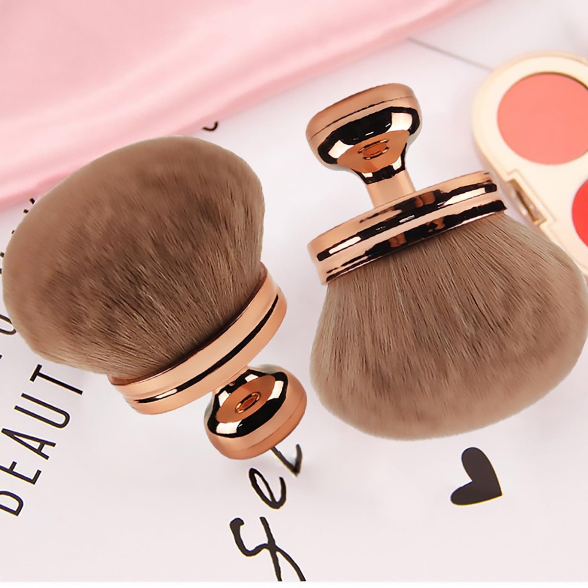 DRIPOO Extra Large Body Makeup Brush for Self Tanner – Wide-Headed Kabuki Brush for Back, Legs, Face – Rose, 74mm - görsel 13