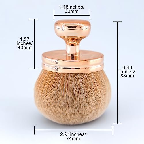 DRIPOO Extra Large Body Makeup Brush for Self Tanner – Wide-Headed Kabuki Brush for Back, Legs, Face – Rose, 74mm - görsel 4