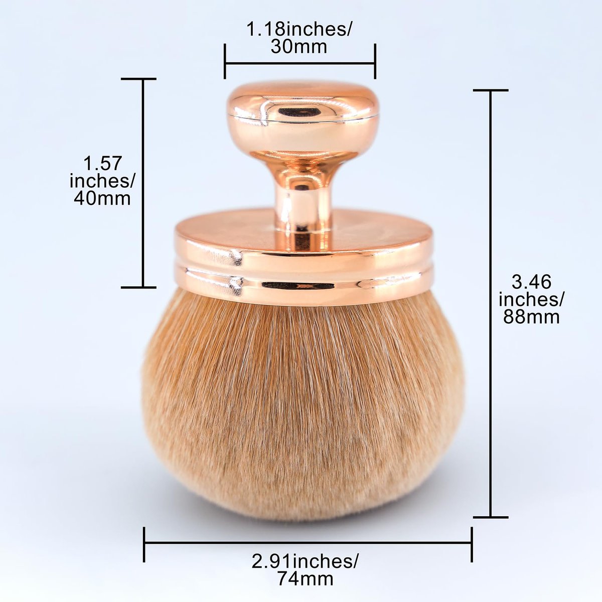 DRIPOO Extra Large Body Makeup Brush for Self Tanner – Wide-Headed Kabuki Brush for Back, Legs, Face – Rose, 74mm - görsel 3
