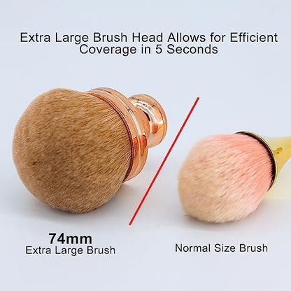 DRIPOO Extra Large Body Makeup Brush for Self Tanner – Wide-Headed Kabuki Brush for Back, Legs, Face – Rose, 74mm