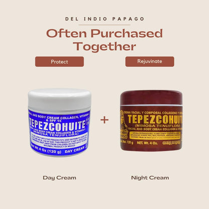 Del Indio Papago Tepezcohuite Night Cream - Jumbo Size 4 oz - Reduces Wrinkles, Renews Skin, Grease-Free
