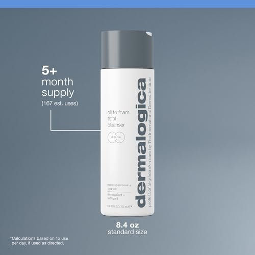 Dermalogica Oil To Foam Total Cleanser - 8.4 fl oz | Makeup & Sunscreen Remover Avelisse