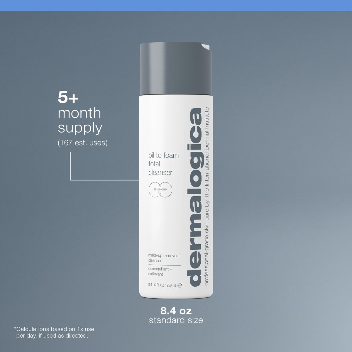 Dermalogica Oil To Foam Total Cleanser - 8.4 fl oz | Makeup & Sunscreen Remover Avelisse