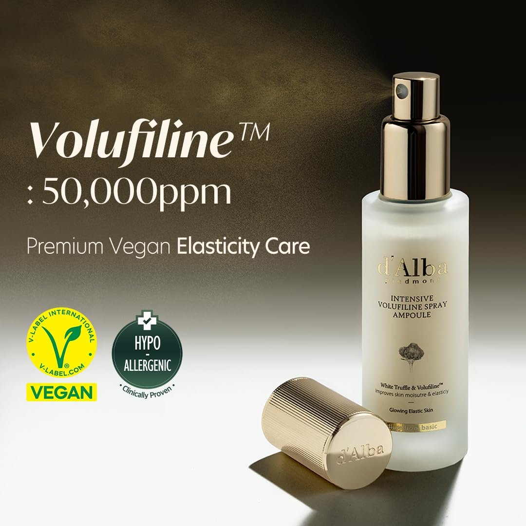 d'alba Piedmont Intensive Vegan Volufiline Spray Ampoule - Milky Spray Serum for Skin Firming & Premium Elasticity Care - 50,000ppm Volufiline (1.69 fl oz) Avelisse