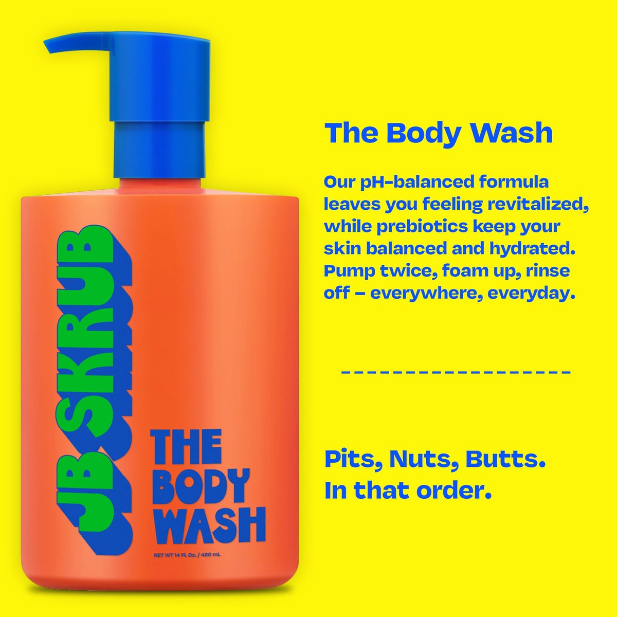 JB SKRUB Boys Body Wash for Kids, Tweens & Teens - pH-Balanced Foaming Citrus Wash, No Harsh Ingredients, Tackles Odor & Breakouts, 14 oz Avelisse