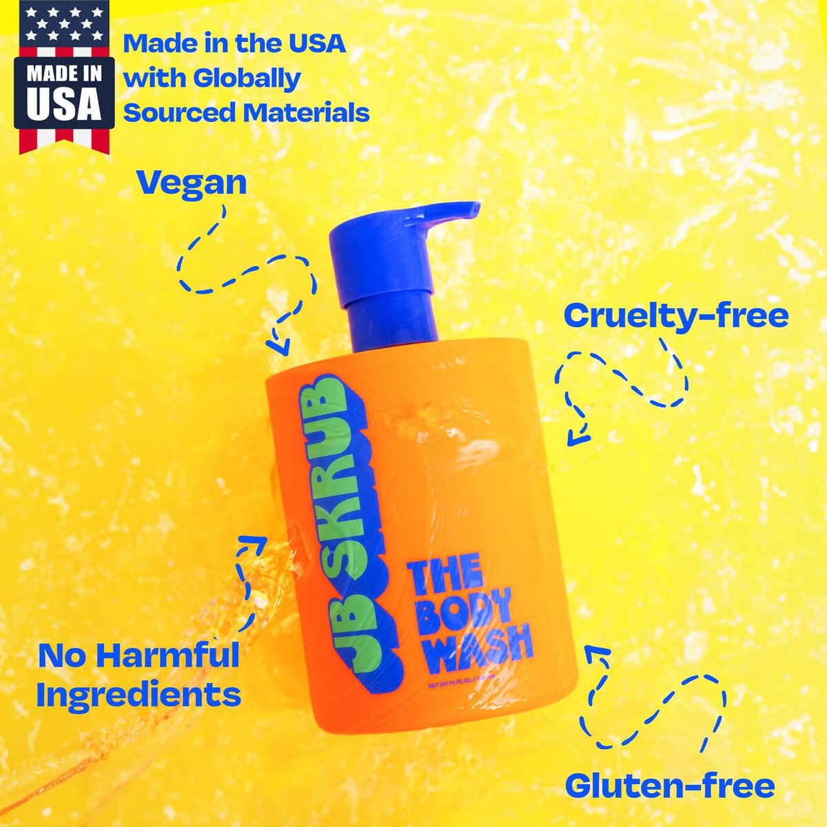 JB SKRUB Boys Body Wash for Kids, Tweens & Teens - pH-Balanced Foaming Citrus Wash, No Harsh Ingredients, Tackles Odor & Breakouts, 14 oz Avelisse