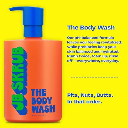 JB SKRUB Boys Body Wash for Kids, Tweens & Teens - pH-Balanced Foaming Citrus Wash, No Harsh Ingredients, Tackles Odor & Breakouts, 14 oz Avelisse
