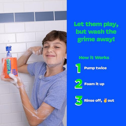 JB SKRUB Boys Body Wash for Kids, Tweens & Teens - pH-Balanced Foaming Citrus Wash, No Harsh Ingredients, Tackles Odor & Breakouts, 14 oz Avelisse