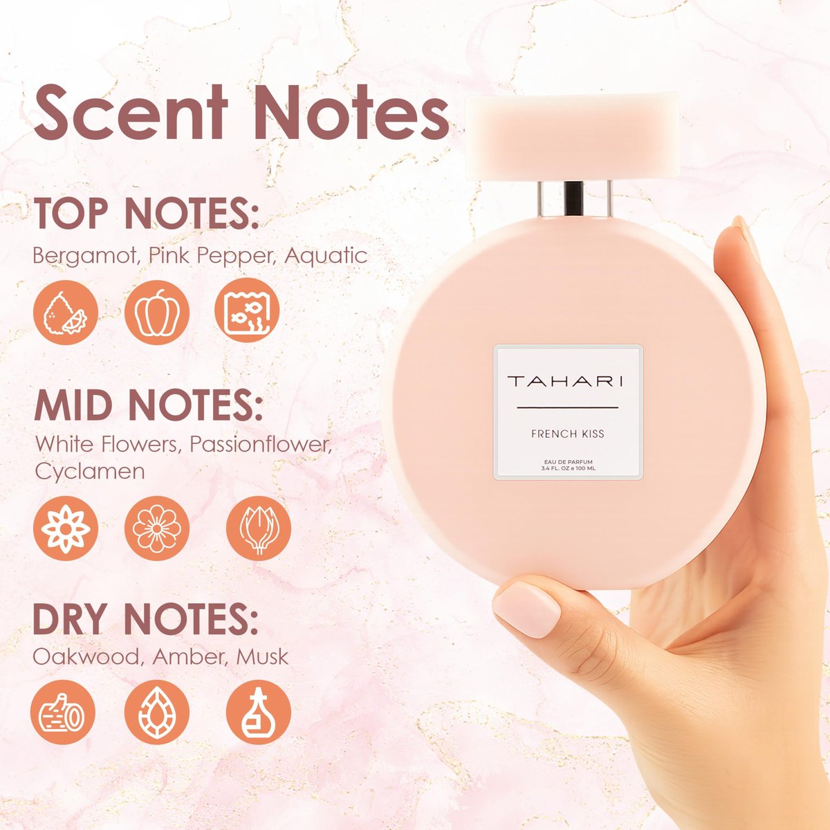 TAHARI Eau de Parfum for Women – Sweet & Seductive French Kiss Long-Lasting Fragrance, 3.4 fl oz Avelisse