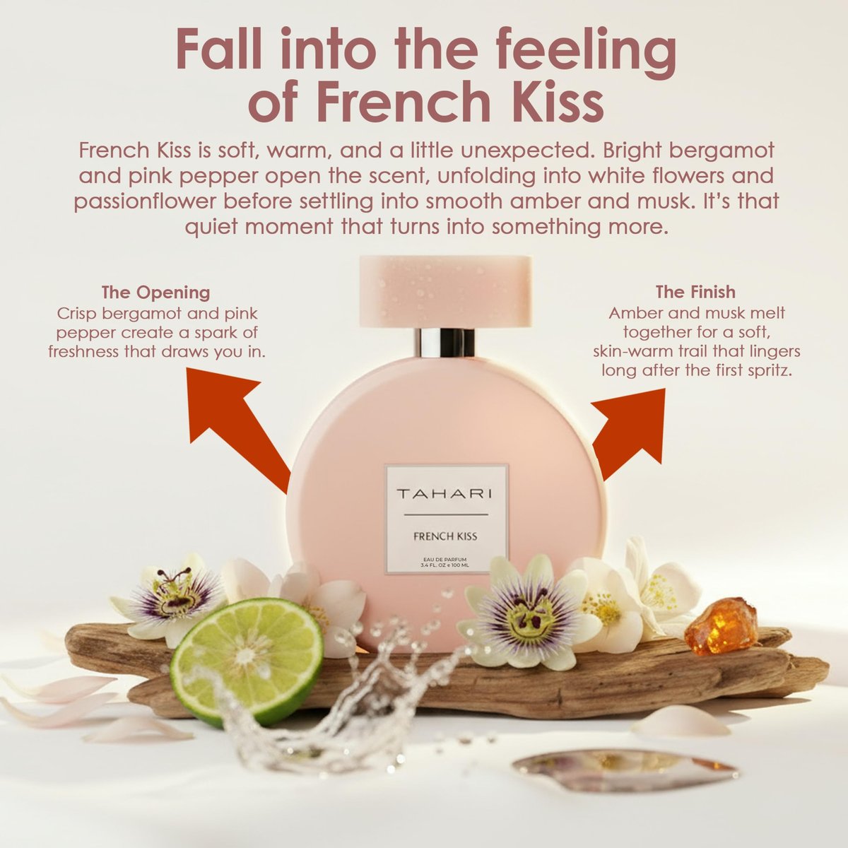 TAHARI Eau de Parfum for Women – Sweet & Seductive French Kiss Long-Lasting Fragrance, 3.4 fl oz Avelisse