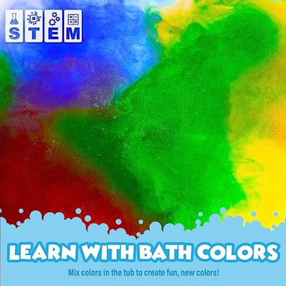 Tub Works Bath Color Fizzies, 150 Count | Nontoxic & Fragrance-Free Fizzy Color Tablets for Kids | 7 Vibrant Colors | Bath Bombs for Fun Bathtime Avelisse