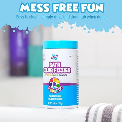 Tub Works Bath Color Fizzies, 150 Count | Nontoxic & Fragrance-Free Fizzy Color Tablets for Kids | 7 Vibrant Colors | Bath Bombs for Fun Bathtime Avelisse