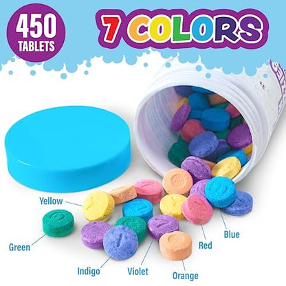 Tub Works Bath Color Fizzies, 150 Count, 3 Pack – Nontoxic & Fragrance-Free Color Bath Drops for Kids Avelisse