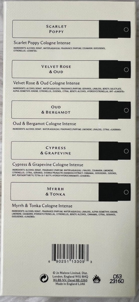 Jo Malone Cologne Intense Discovery Collection – 5 Mini Perfumes (1.5 ml Each) Avelisse